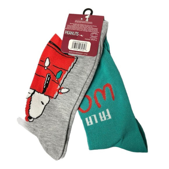 Peanuts Holiday Snoopy Socks Two Pair - Picture 2 of 2